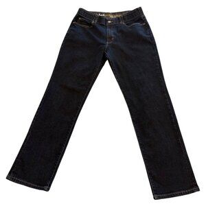 Lee Womens Dark Wash Bootcut Jeans Size 12 Cotton Blend Stretch Denim Casual Eve